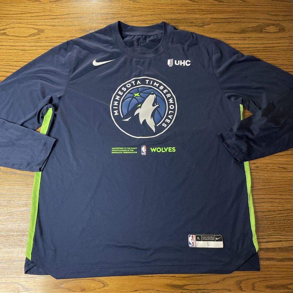 Anthony Edwards Game Worn Used Nike Pre Game Shirt Timberwolves Sz XL Blue NBA
